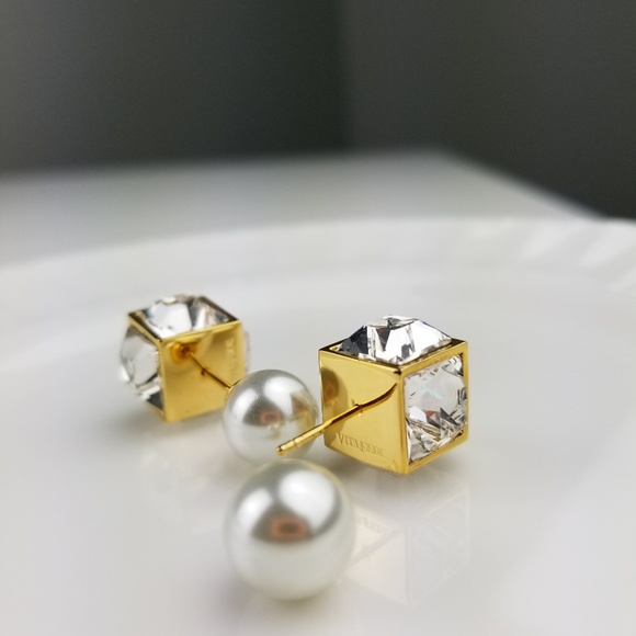 Vita Fede Jewelry - Vita Fede Double Cubo Gemma Pearl Earrings